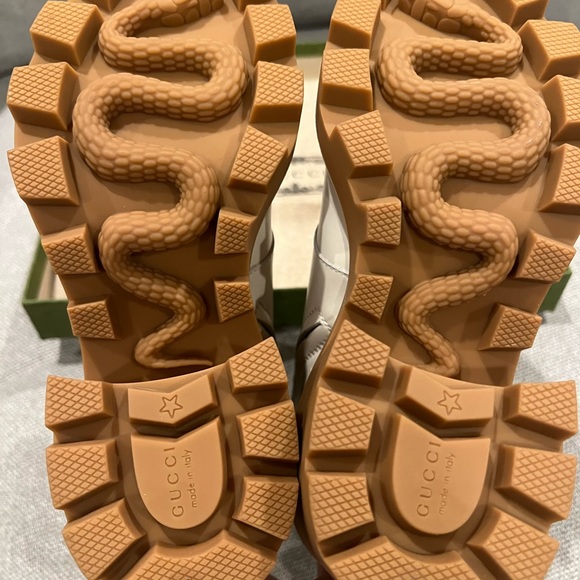 SOLD Gucci cream GG monogram lug sole platform boots - Picture 9 of 12